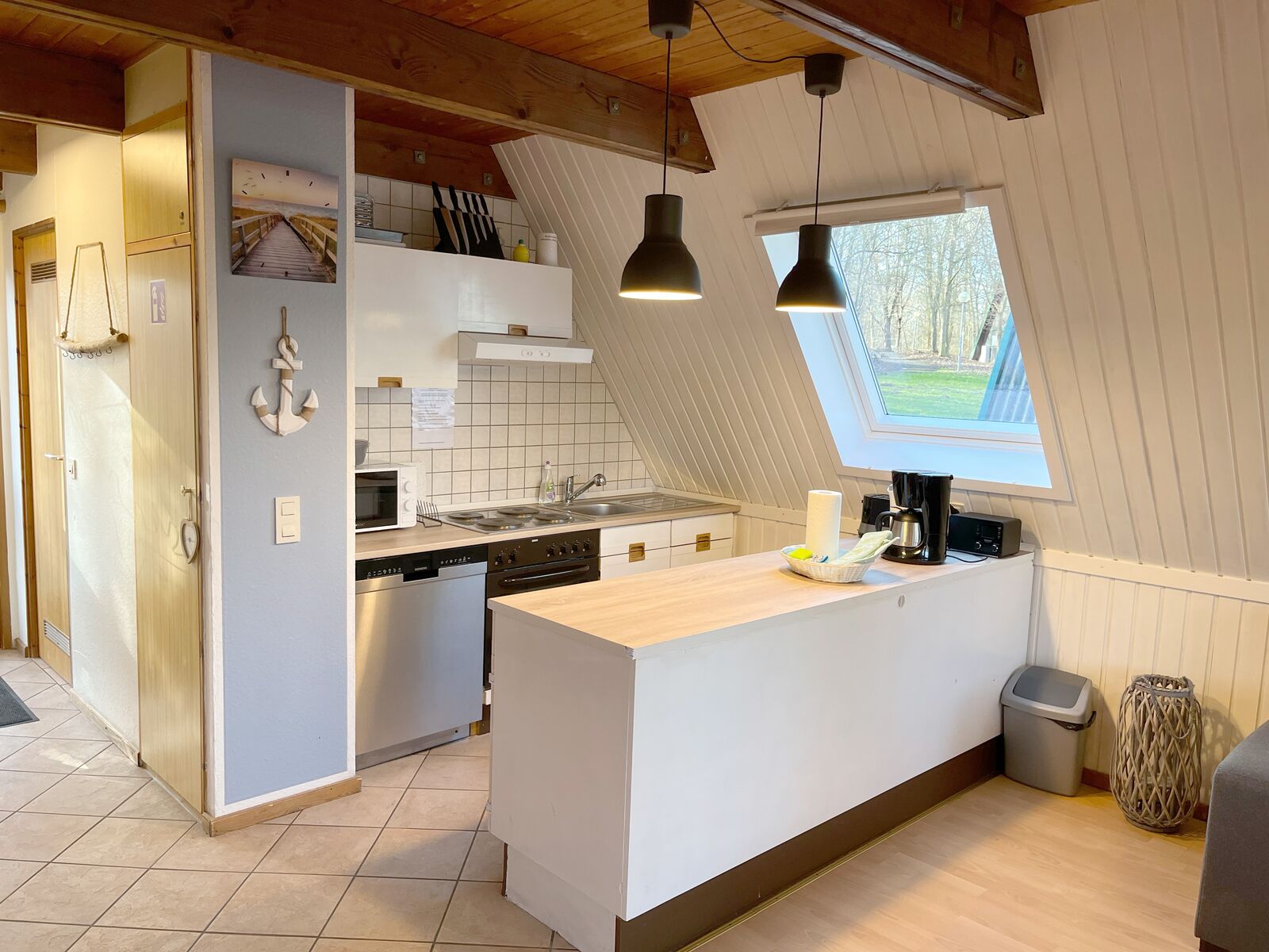 Küche im Ferienhaus Waldrauschen
